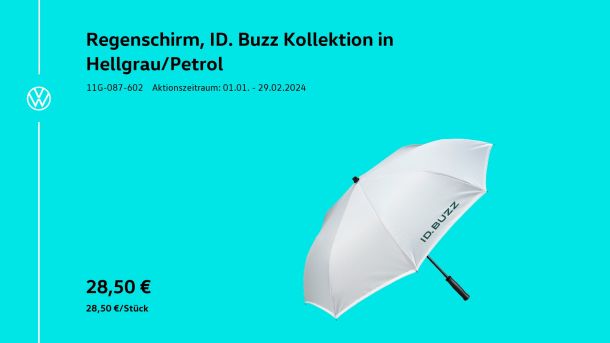 Regenschirm, ID. Buzz Kollektion in Hellgrau/Petrol